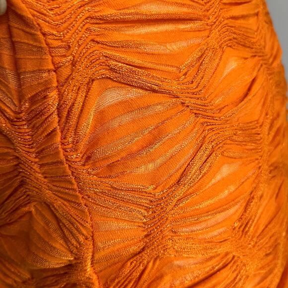 Zara Orange Textured V Neck Mini Dress Size Small - Picture 7 of 10
